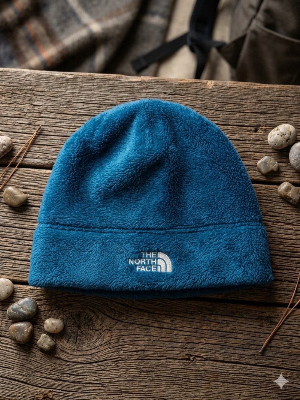 The North Face Blue Fleece Beanie